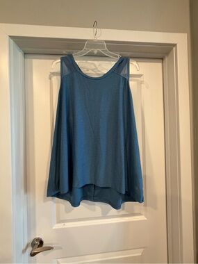 Wander Blue Mesh-Shoulder Swing Tank